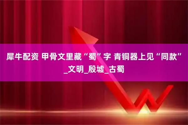 犀牛配资 甲骨文里藏“蜀”字 青铜器上见“同款”_文明_殷墟_古蜀